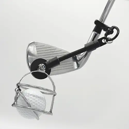 ClubScoop attached to clubface of golf club